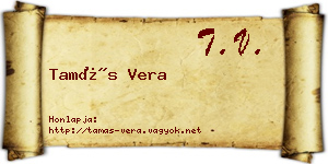 Tamás Vera névjegykártya