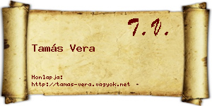 Tamás Vera névjegykártya